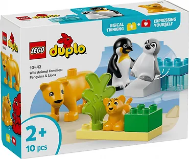 LEGO Klocki DUPLO 10442 Rodziny dzikich zwierząt: pingwiny i lwy