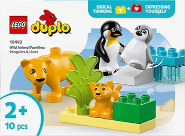 LEGO Klocki DUPLO 10442 Rodziny dzikich zwierząt: pingwiny i lwy