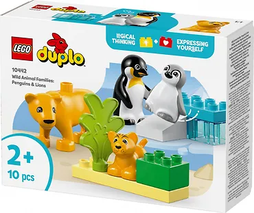 LEGO Klocki DUPLO 10442 Rodziny dzikich zwierząt: pingwiny i lwy