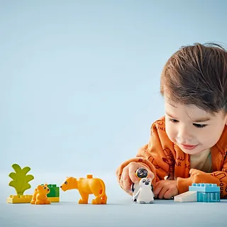 LEGO Klocki DUPLO 10442 Rodziny dzikich zwierząt: pingwiny i lwy