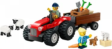 LEGO Klocki City 60461 Czerwony traktor z przyczepą i owcą