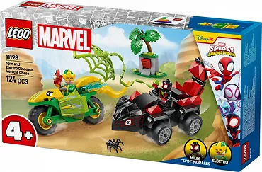 LEGO Klocki SPIDEY 11198 Pościg Spina za Electro w dinopojeździe