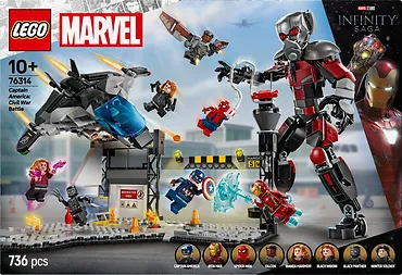 LEGO Klocki Super Heroes 76314 Kapitan Ameryka: Wojna bohaterów - bitwa