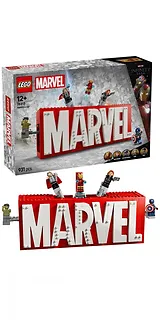 LEGO Klocki Super Heroes 76313 Logo MARVEL z minifigurkami