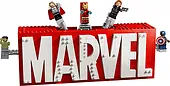 LEGO Klocki Super Heroes 76313 Logo MARVEL z minifigurkami