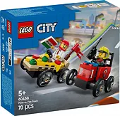 LEGO Klocki City 60458 Zestaw wyścigówek: pizza kontra wóz strażacki