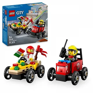 LEGO Klocki City 60458 Zestaw wyścigówek: pizza kontra wóz strażacki