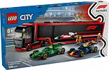 LEGO Klocki City 60445 F1 Ciężarówka z bolidami RB20 i AMR24 F1