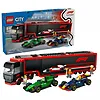 LEGO Klocki City 60445 F1 Ciężarówka z bolidami RB20 i AMR24 F1