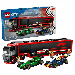 LEGO Klocki City 60445 F1 Ciężarówka z bolidami RB20 i AMR24 F1