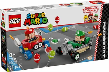 LEGO Klocki Super Mario 72034 Mario Kart - Baby Mario kontra Baby Luigi