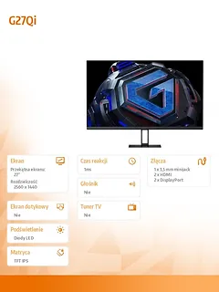 XIAOMI Monitor gamingowy 2K G27Qi