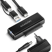 AXAGON ADSA-FPX Adapter USB-C 10Gbps SATA 6G 2.5"/3.5" SSD/HDD FASTPORT X, w tym zasilacz, 60cm USB-C/USB-A kabel