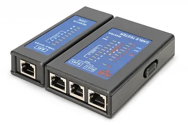 Digitus Tester kabli sieciowych i komunikacyjnych LED, kat.5e-kat.6A, (RJ45, RJ12, RJ11), Auto-Scan z PoE