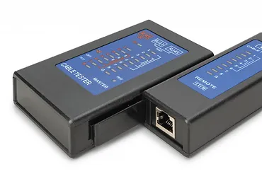 Digitus Tester kabli sieciowych i komunikacyjnych LED, kat.5e-kat.6A, (RJ45, RJ12, RJ11), Auto-Scan z PoE