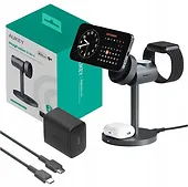 AUKEY Ładowarka bezprzewodowa LC-MC311  3w1 Qi2 15W MagSafe + ładowarka PD 30W