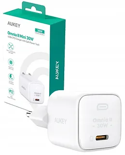 AUKEY Ładowarka sieciowa PA-B1L White Omnia II Mini1xUSB-C PowerDelivery 30W 5A