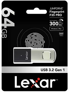 Lexar Pendrive F35pro Fingerprint 64G USB 3.2 Gen1 300/150MB/s