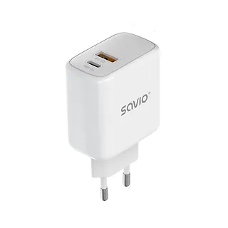 Savio Ładowarka sieciowa LA-10 30W Quick Charge Power Delivery 3.0 Biała + Kabel