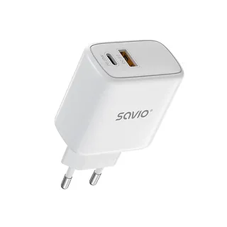 Savio Ładowarka sieciowa LA-10 30W Quick Charge Power Delivery 3.0 Biała + Kabel