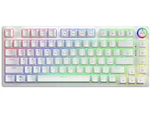 Klawiatura mechaniczna bezprzewodowa SAVIO PHENIX WHITE Gateron Red Pro, ABS