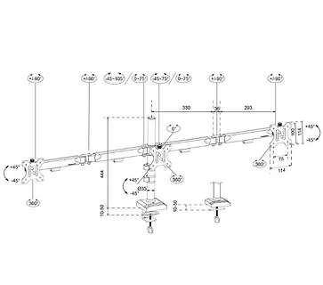 Neomounts Ramię do monitora DS60-600BL3