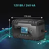 Qoltec Inteligentna mikroprocesorowa ładowarka 12V 8A | 24V 4A |Prostownik z funkcją naprawy do akumulatora AGM GEL | LCD