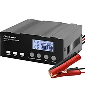 Qoltec Inteligentna mikroprocesorowa ładowarka 12V | 12.6V | 24V |Prostownik z funkcją naprawy do akumulatora AGM GEL LiFePO4 | LCD