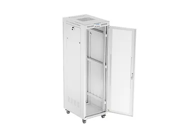 Lanberg Szafa instalacyjna rack stojąca 19 cali 42U 600x800 drzwi perforowane LCD szara (Flat pack)