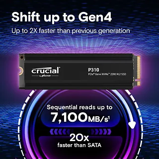 Crucial Dysk SSD P310 1TB M.2 NVMe PCIe 4.0 2280 radiator