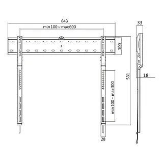 LogiLink Uchwyt ścienny TV, 43-80 cali, max. 40kg