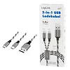 LogiLink Kabel USB2.0 A/M do micro USB + USB-C, 1.2m