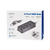 LogiLink HUB 4xUSB-A, Gen1, 4x ON/OFF, czarny