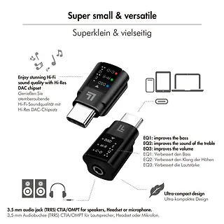 LogiLink Adapter audio USB-C/M na 3.5mm/F, DAC, EQ