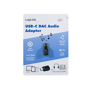 LogiLink Adapter audio USB-C/M na 3.5mm/F, DAC, EQ