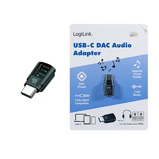 LogiLink Adapter audio USB-C/M na 3.5mm/F, DAC, EQ