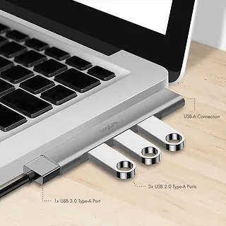 LogiLink Smukły HUB USB-A do 1x USB-A 3.0 3xUSB-A 2.0