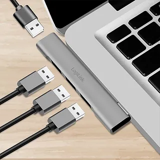 LogiLink Smukły HUB USB-A do 1x USB-A 3.0 3xUSB-A 2.0