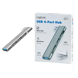 LogiLink Smukły HUB USB-A do 1x USB-A 3.0 3xUSB-A 2.0