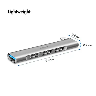 LogiLink Smukły HUB USB-C do 1x USB-A 3.0 3xUSB-A 2.0