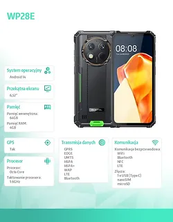 OUKITEL Smartfon WP28E 4G 4/64GB IP69K Zielony