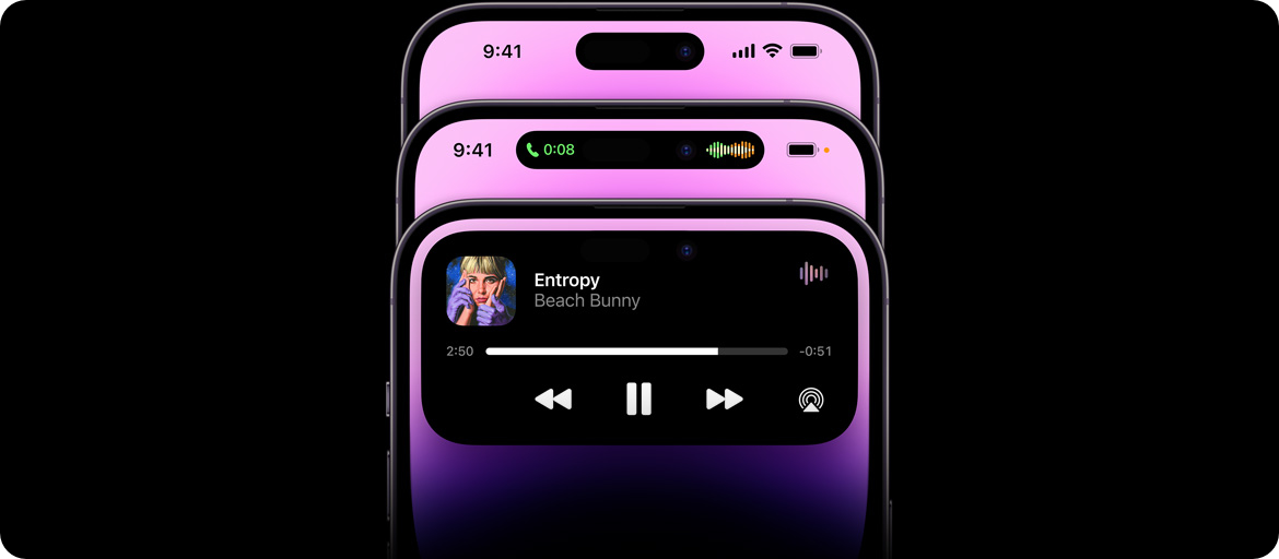 iPhone 14 Pro Dynamic Island Dynamic Island wcięcie w ekranie hole punch AMOLED OLED Retina XDR