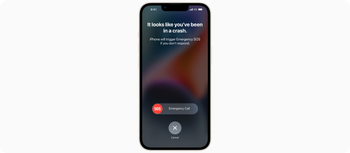 Połączenie alarmowe po wykryciu zderzenia - iPhone 14 Wykrywanie wypadków zderzenia samochodowego auto stłuczka iPhone 14